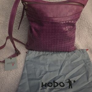 Hobo International Liza Purple Leather Crossbody Bag